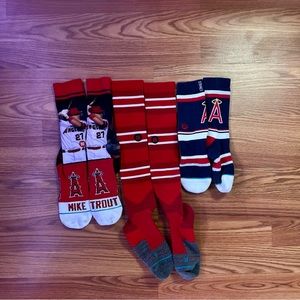 Angels Baseball Stance Socks Size Large